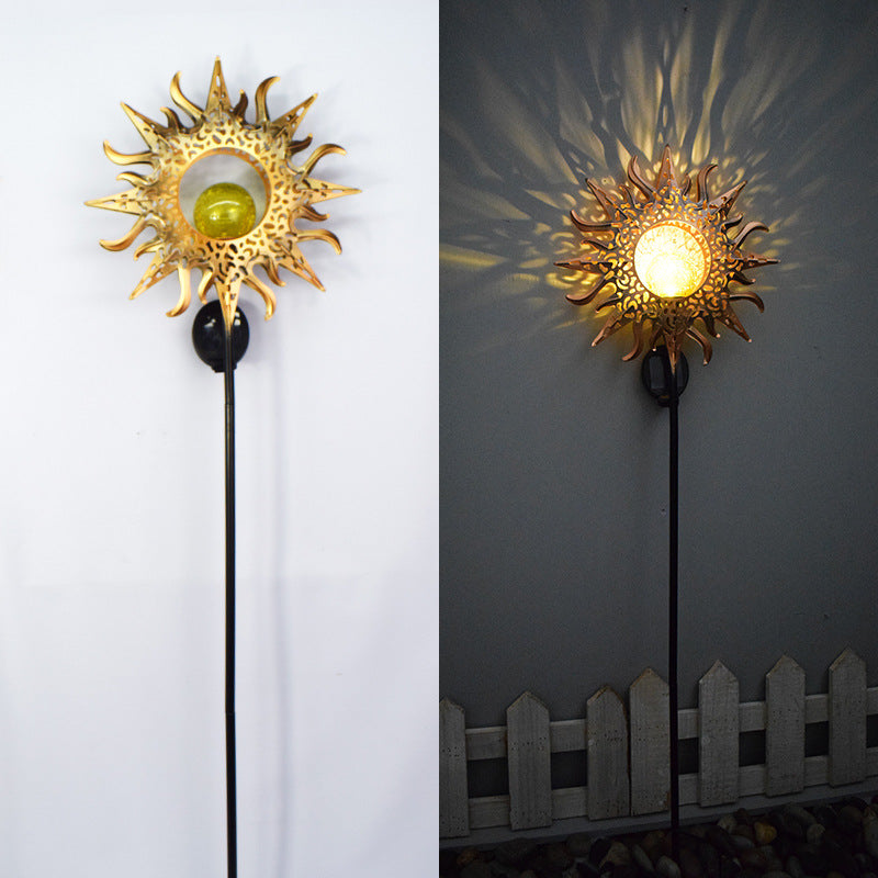 Solar-Powered Filigree Crescent Stake Lantern | High & Bury