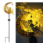 Solar-Powered Filigree Crescent Stake Lantern | High & Bury