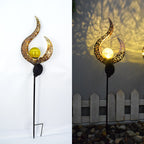 Solar-Powered Filigree Crescent Stake Lantern | High & Bury