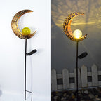 Solar-Powered Filigree Crescent Stake Lantern | High & Bury