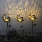 Solar-Powered Filigree Crescent Stake Lantern | High & Bury