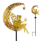 Solar-Powered Filigree Crescent Stake Lantern | High & Bury