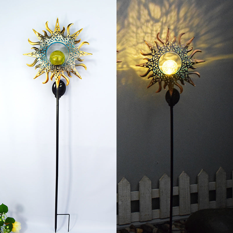 Solar-Powered Filigree Crescent Stake Lantern | High & Bury