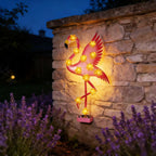 Solar-Powered Flamingo LED Garden Stake Light with Flower Accent Lamps | High & Bury