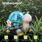 Solar-Powered Garden Gnome Sculpture with Integrated LED Fairy Lights and Turtle Pot | High & Bury