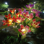 Solar-Powered LED Decorative Flower Garden Stakes | High & Bury