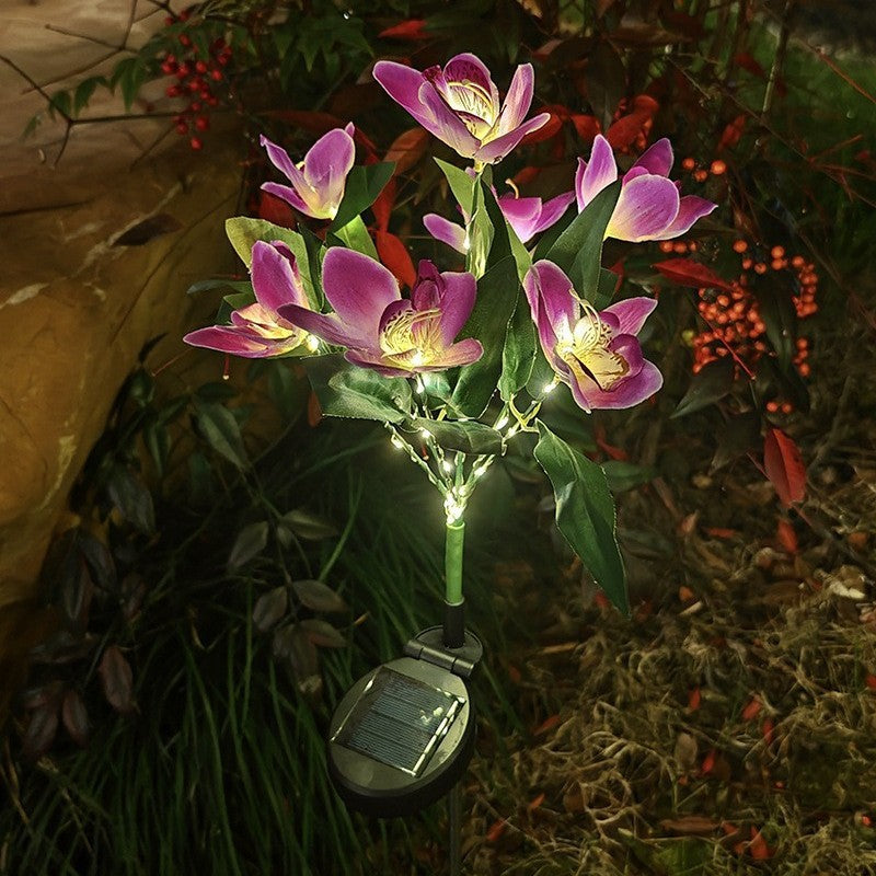 Solar-Powered LED Decorative Flower Garden Stakes | High & Bury