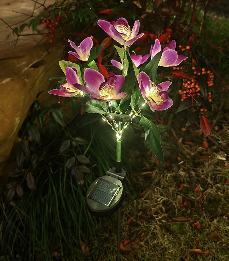 Solar-Powered LED Decorative Flower Garden Stakes | High & Bury