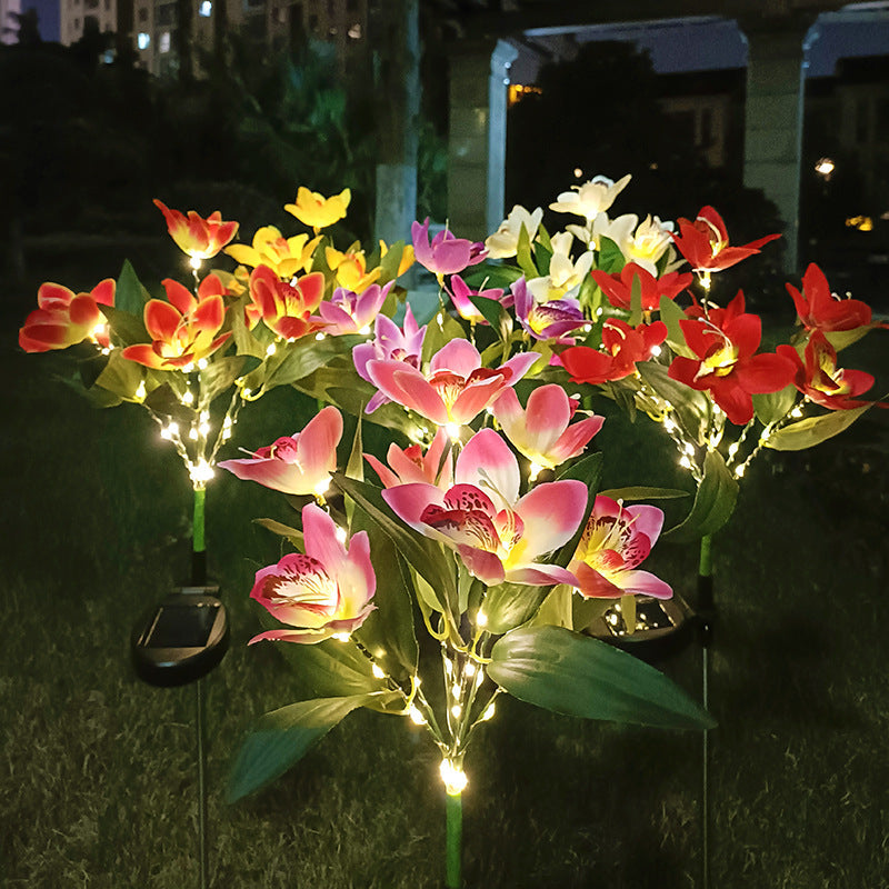 Solar-Powered LED Decorative Flower Garden Stakes | High & Bury