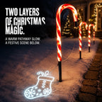 Solar-Powered Projecting Candy Cane Path Lights | High & Bury
