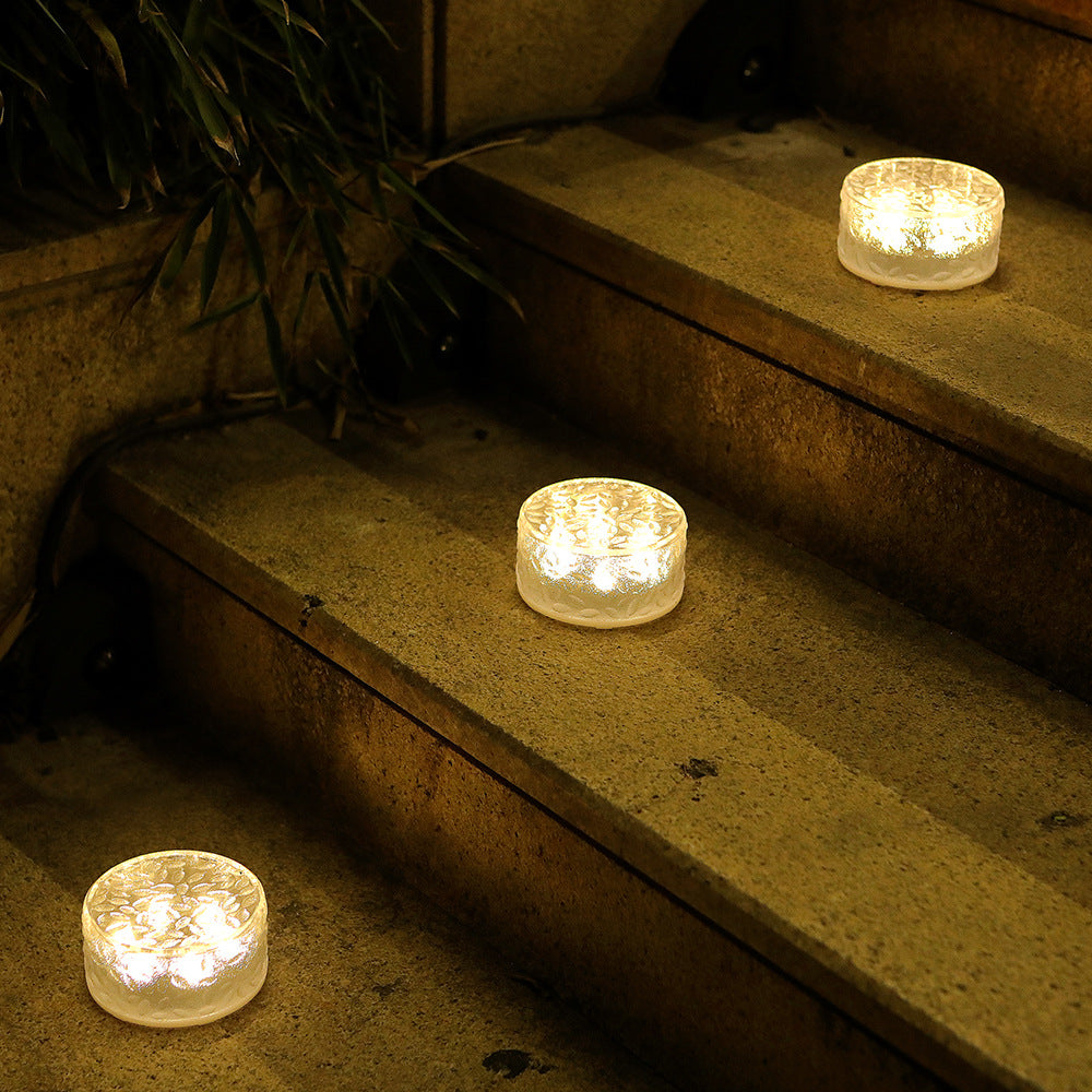 Solar Textured Glass Garden Path Lights | High & Bury