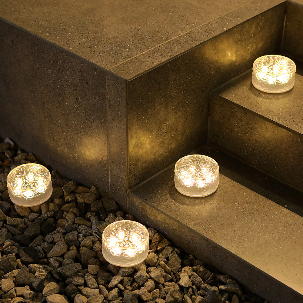 Solar Textured Glass Garden Path Lights | High & Bury
