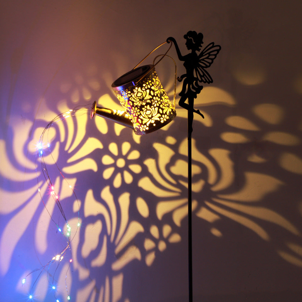 Solar Watering Can Fairy Garden Stake Light | High & Bury