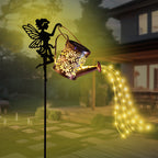 Solar Watering Can Fairy Garden Stake Light | High & Bury