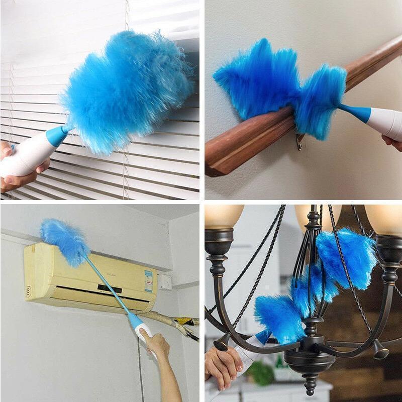 Spinning Microfibre Duster with 2 Interchangeable Brushes, view 8