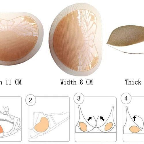 Sponge Fabric Blend Push-Up Bra Inserts for Swimwear, 11cm x 8cm x 2.8cm, view 5