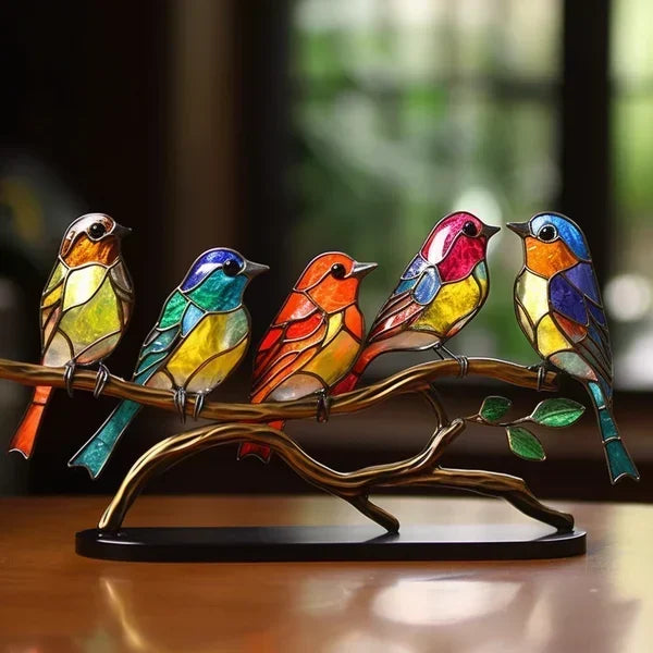 Stained Glass Bird Sculpture Ornament Figurine Decoration, 20 cm, view 5