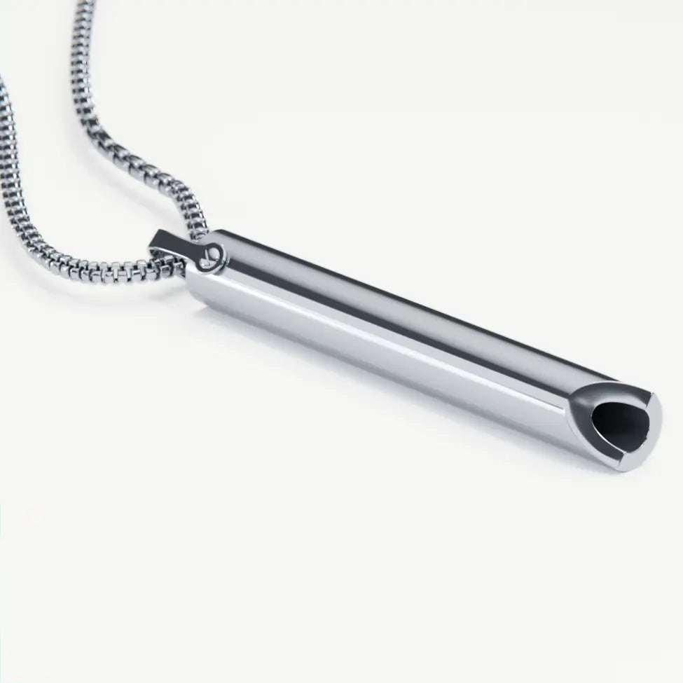 Stainless Steel Breathing Chain with 60 × 8 mm Pendant and 50 + 5 cm Chain, view 4