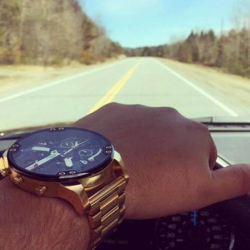Stainless Steel Chronograph Quartz Watch with Digital Display, view 4