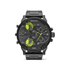 Stainless Steel Chronograph Quartz Watch with Digital Display