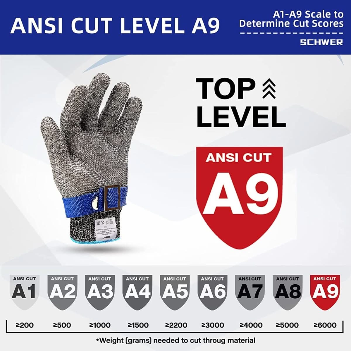 Stainless Steel Cut-Resistant Safety Gloves with Carrying Bag, view 8