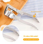 Stainless Steel Garlic Press with Ergonomic Handle for Kitchen Use, view 2