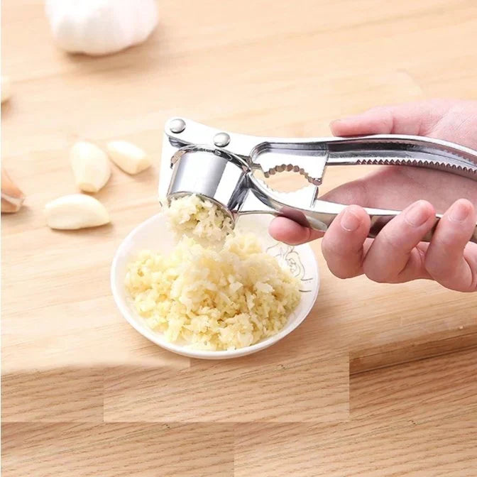 Stainless Steel Garlic Press with Ergonomic Handle for Kitchen Use, view 4