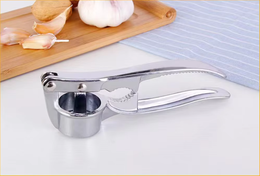Stainless Steel Garlic Press with Ergonomic Handle for Kitchen Use, view 5
