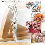 Stainless Steel Kitchen Scissors with Fish Scale Remover and Safety Lock, view 3