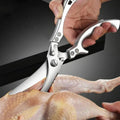Stainless Steel Kitchen Scissors with Fish Scale Remover and Safety Lock