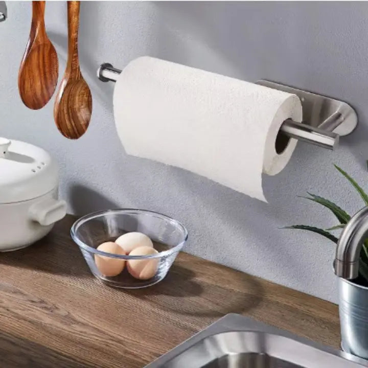 Stainless Steel Wall-Mounted Kitchen Roll Holder, 33 x 6 cm, view 2