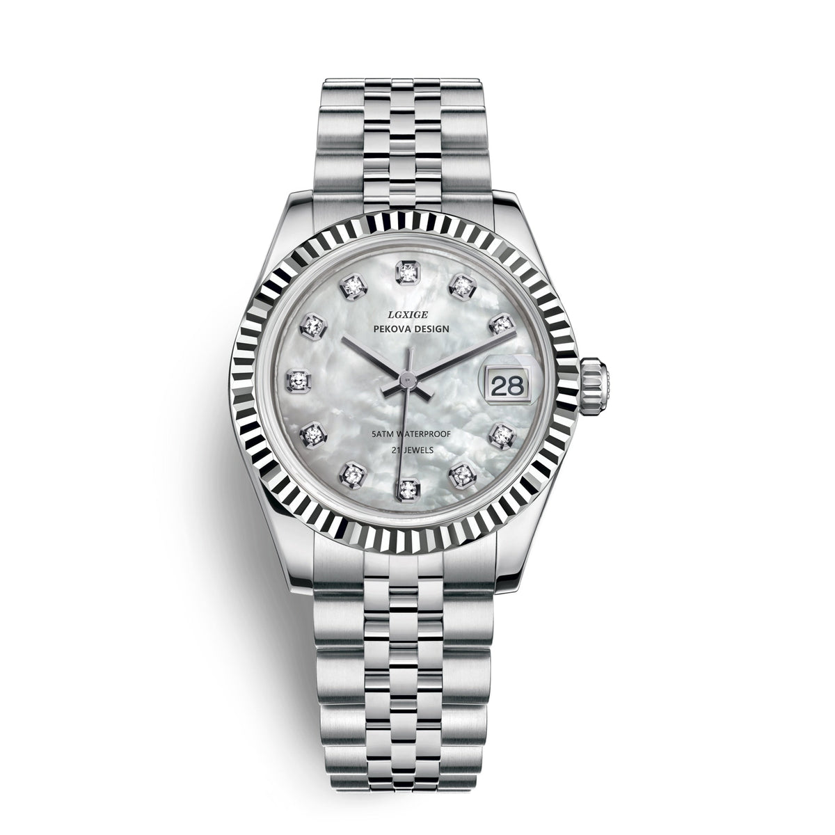 Stainless Steel Wristwatch, 31 mm Case, Adjustable Strap, view 2