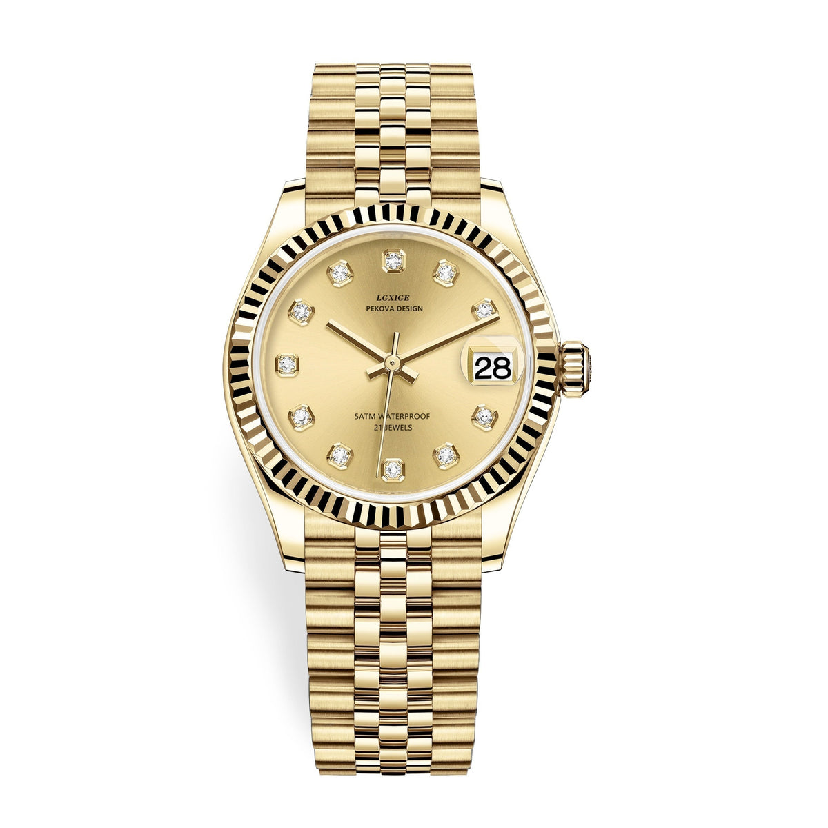 Stainless Steel Wristwatch, 31 mm Case, Adjustable Strap, view 5