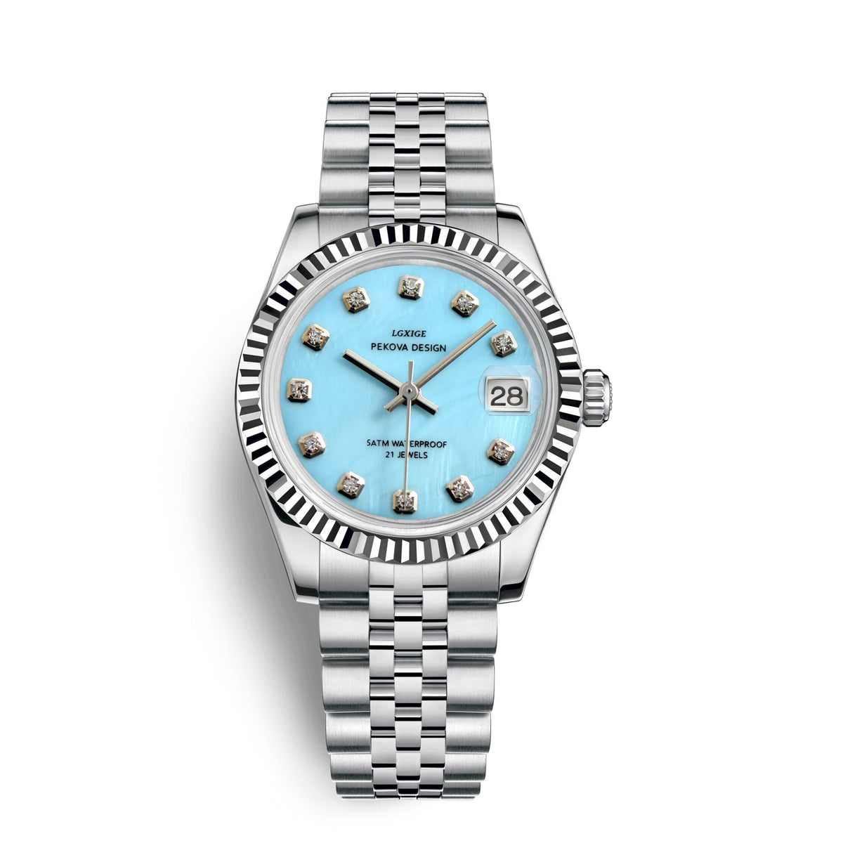 Stainless Steel Wristwatch, 31 mm Case, Adjustable Strap, view 7
