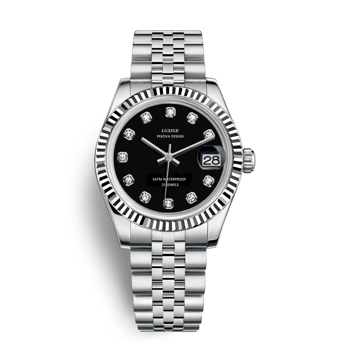 Stainless Steel Wristwatch, 31 mm Case, Adjustable Strap, view 9