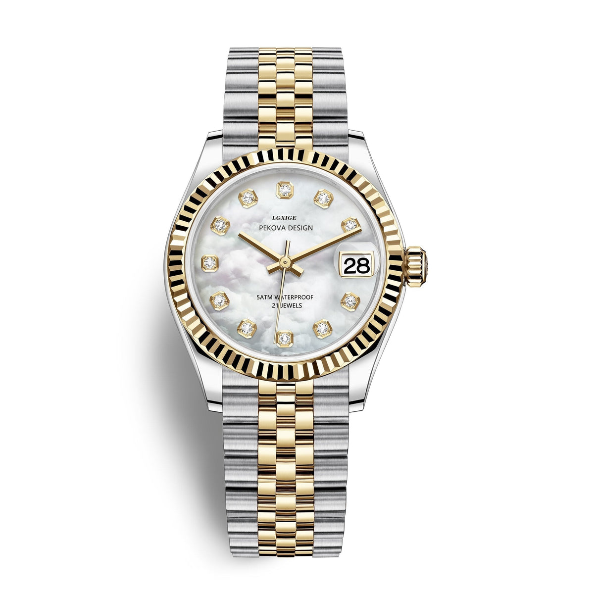 Stainless Steel Wristwatch, 31 mm Case, Adjustable Strap