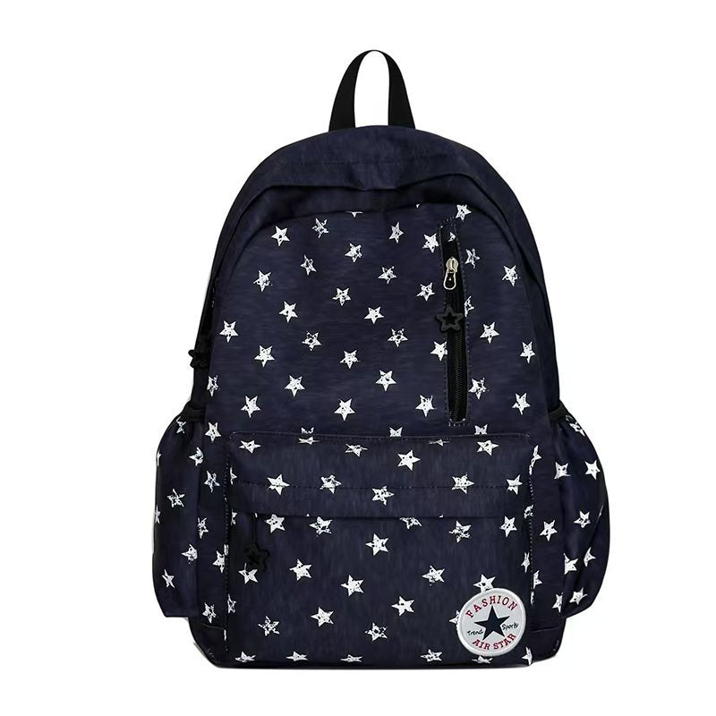 Star-Patterned Outdoor Backpack with Padded Straps and Mesh Pockets