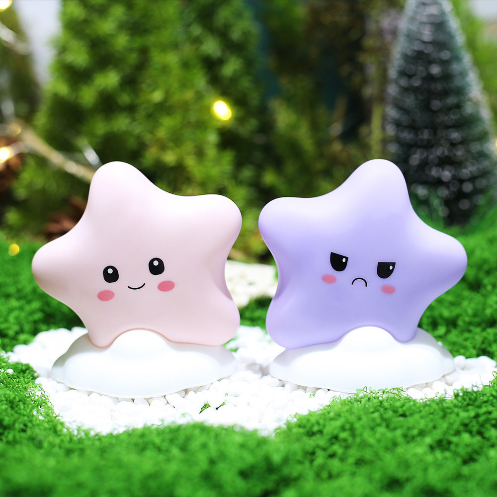 Star-Shaped Silicone Touch Night Light with Cloud Base | High & Bury