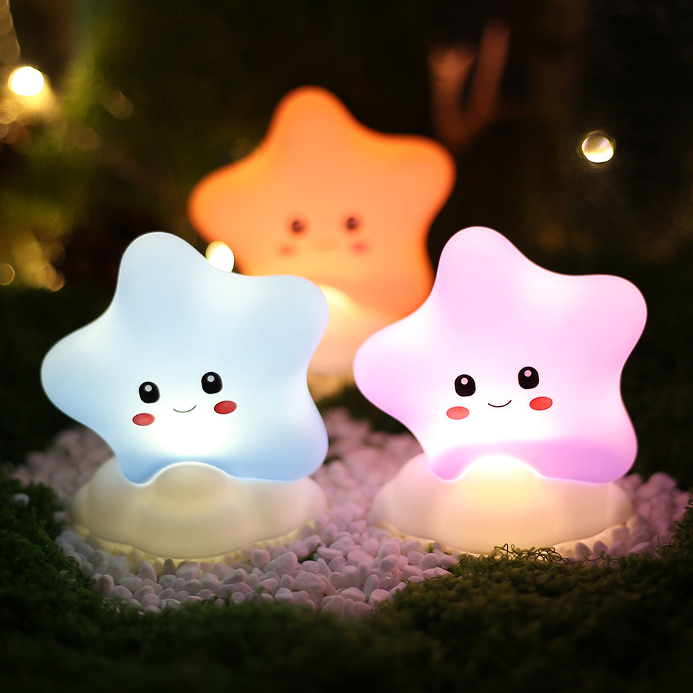 Star-Shaped Silicone Touch Night Light with Cloud Base | High & Bury