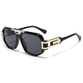 Statement Square Frame Sunglasses with Decorative Gold Accents, view 10