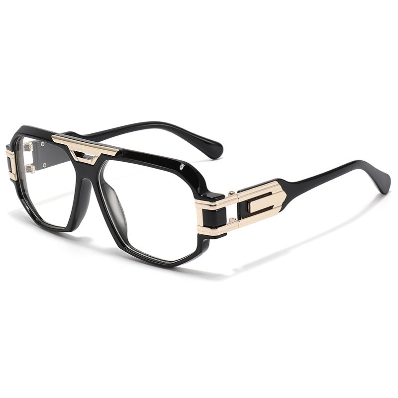 Statement Square Frame Sunglasses with Decorative Gold Accents, view 4