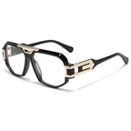 Statement Square Frame Sunglasses with Decorative Gold Accents, view 7