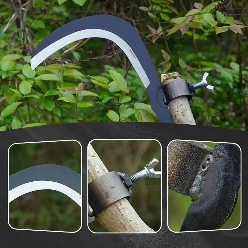 Steel Grass-Cutting Sickle Head, Double-Edged Blade, Small or Large, view 2