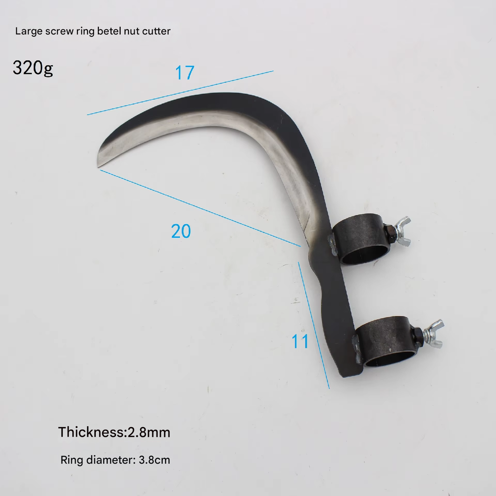 Steel Grass-Cutting Sickle Head, Double-Edged Blade, Small or Large