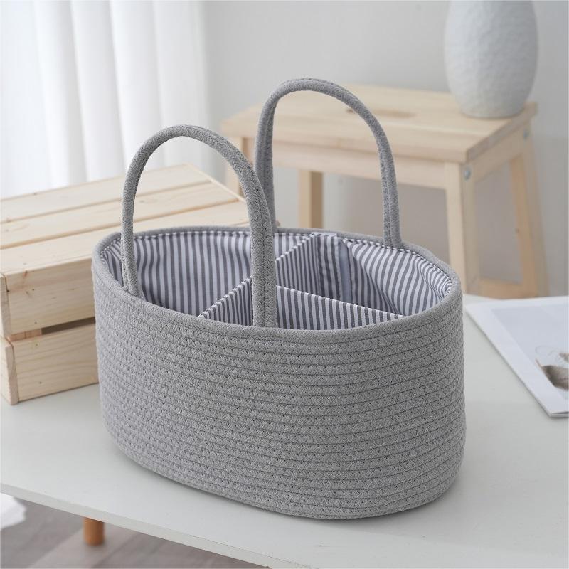 Storage Basket Beige White | High & Bury