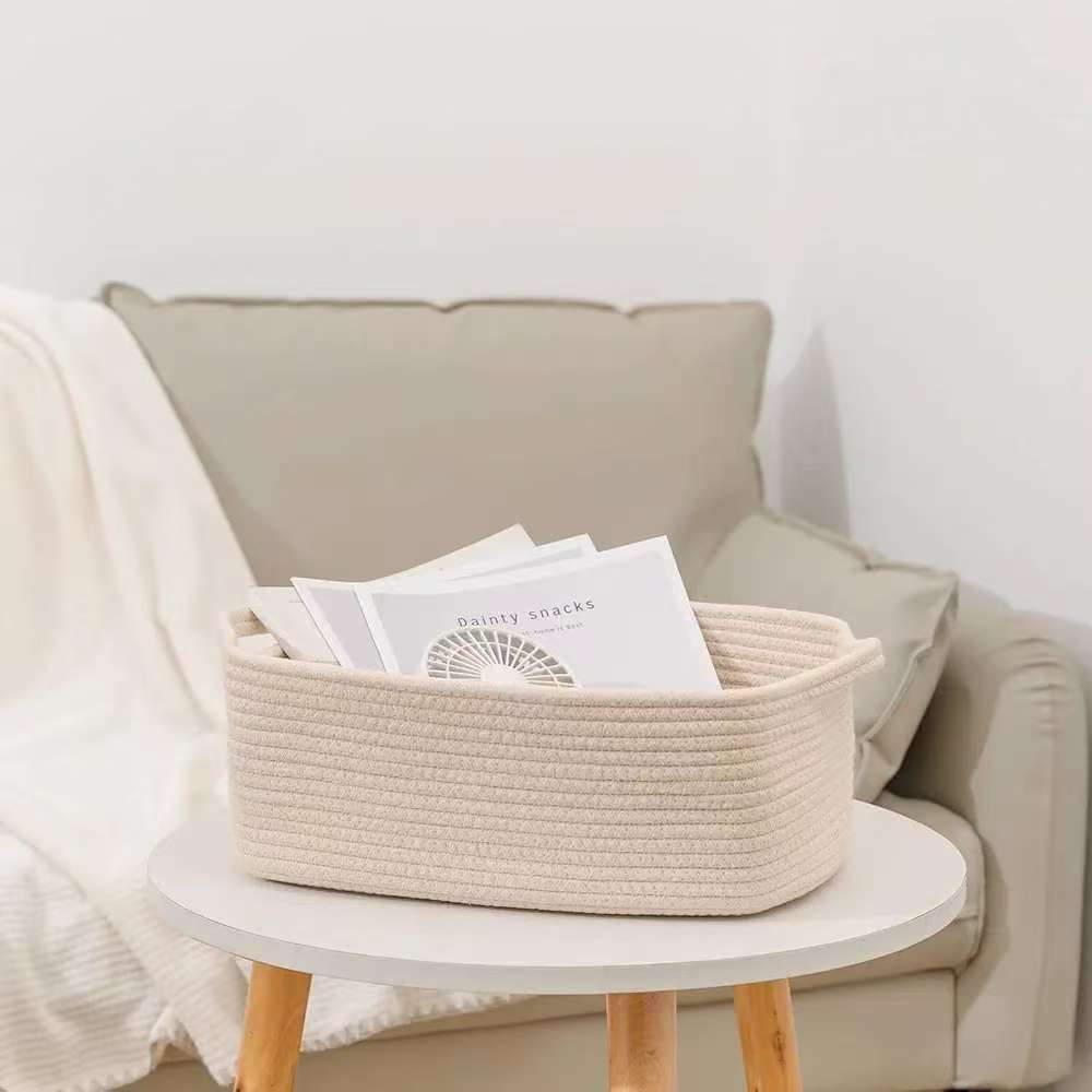 Storage Basket Cotton Textile Handwoven | High & Bury