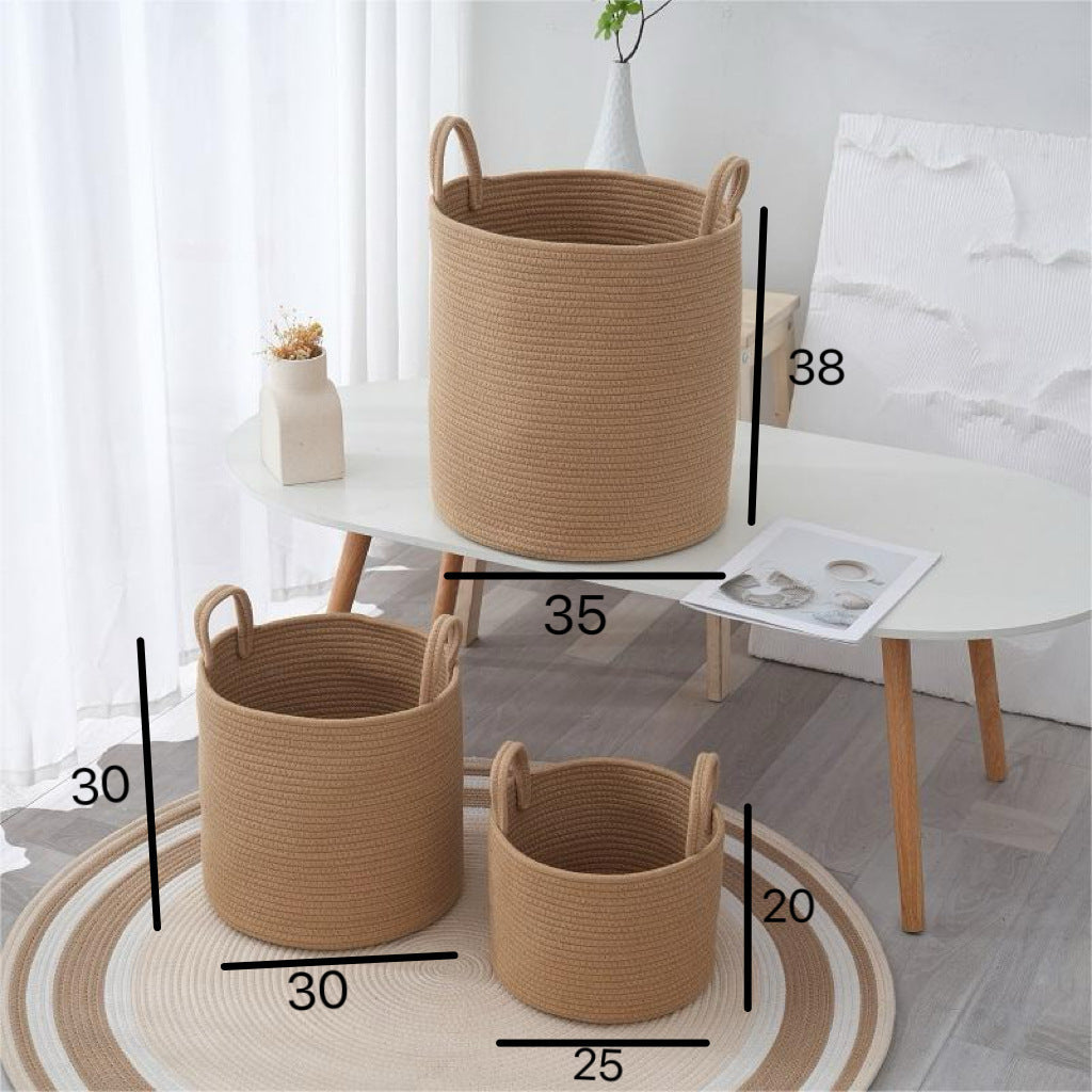 Storage Basket Cotton Textile | High & Bury