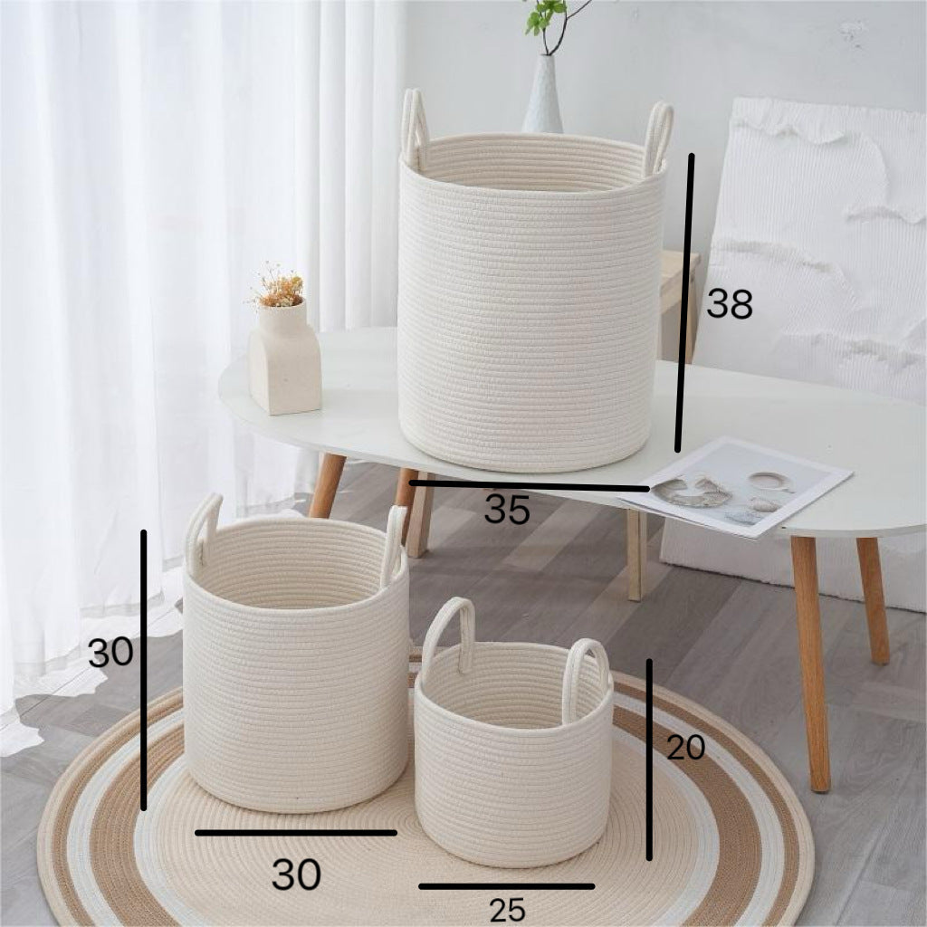 Storage Basket Cotton Textile | High & Bury