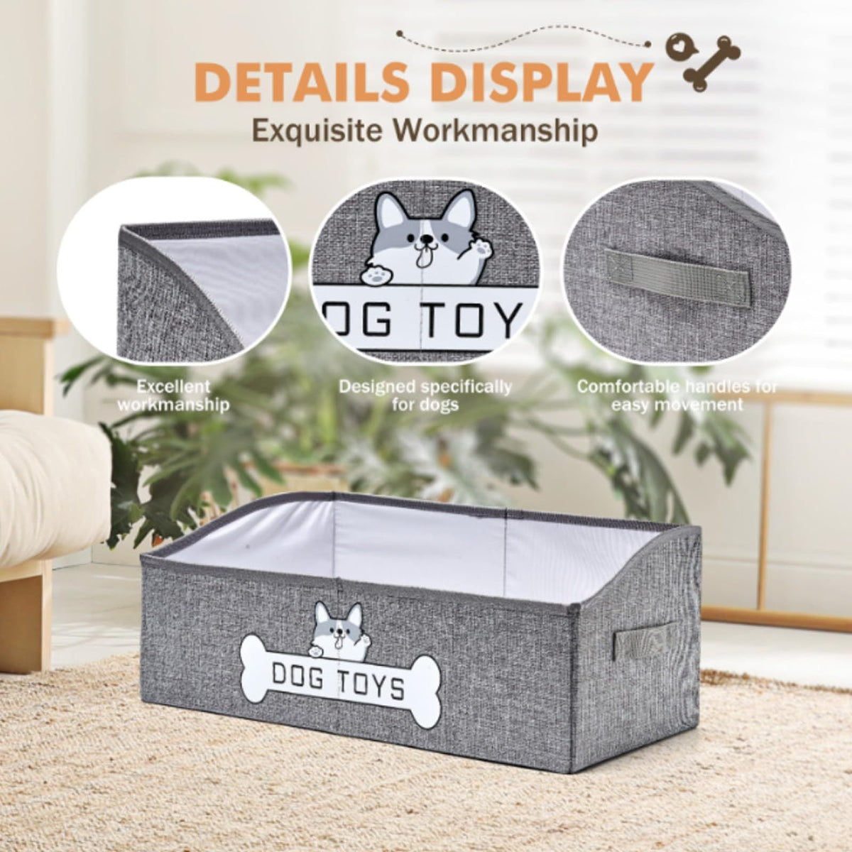 Storage Basket Gray Beige | High & Bury