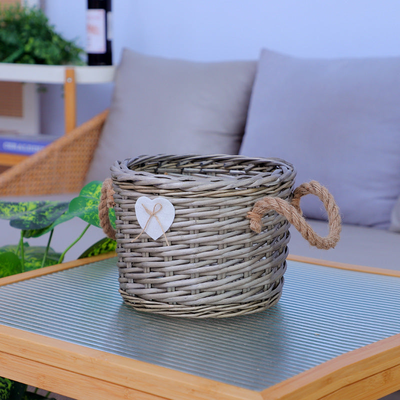 Storage Basket Gray Handwoven Functional | High & Bury